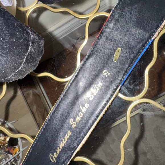 Vintage - 80’s Rainbow Snakeskin Belt with Gold Buckle - Picture 5 of 6